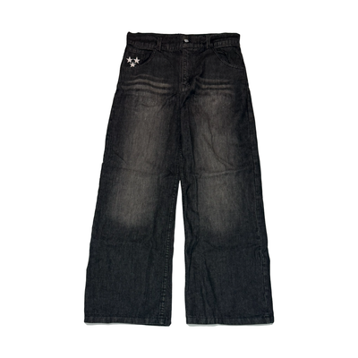 Starism Baggy Washed Jeans - Black